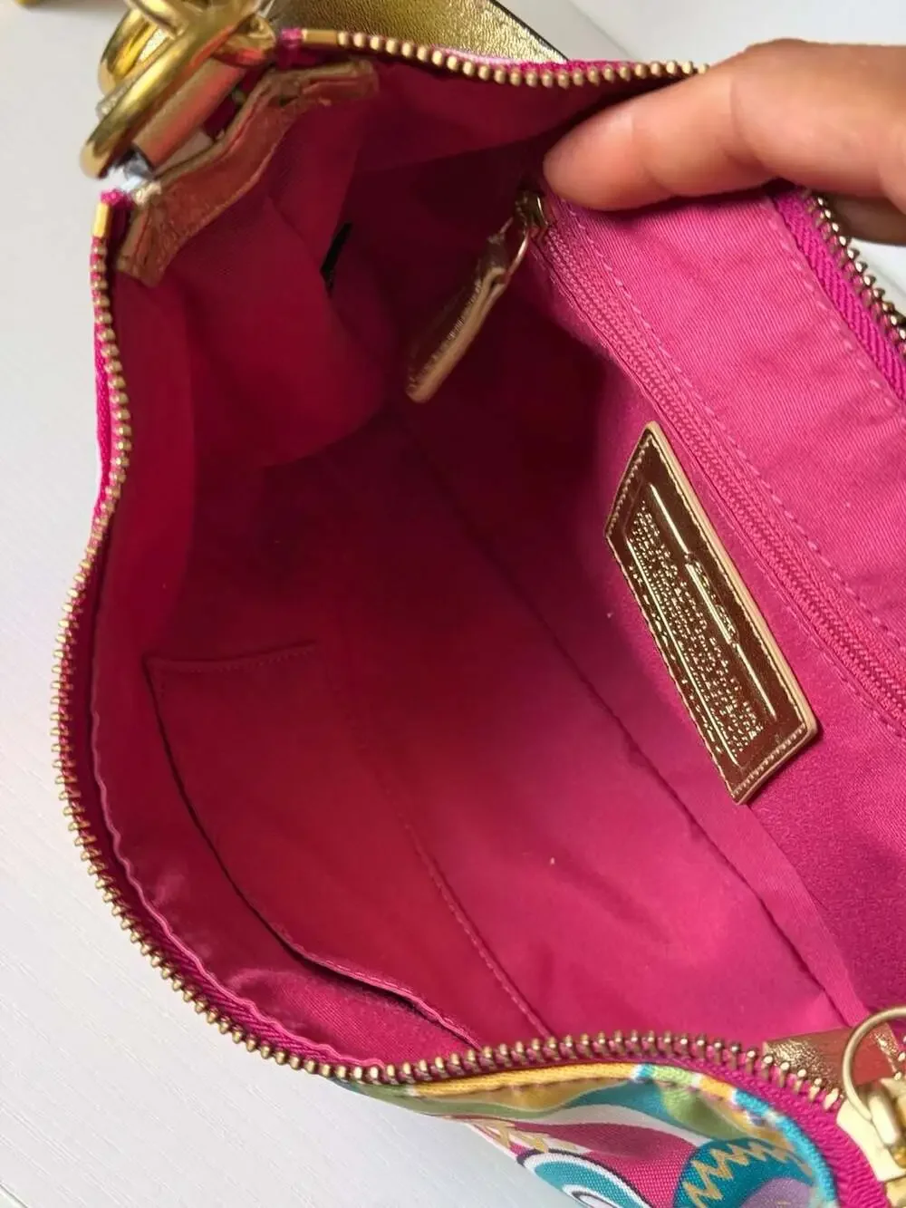 Coach Poppy Pop C Signature Shoulder Multicolor Bag Swing pack D1220-F19426